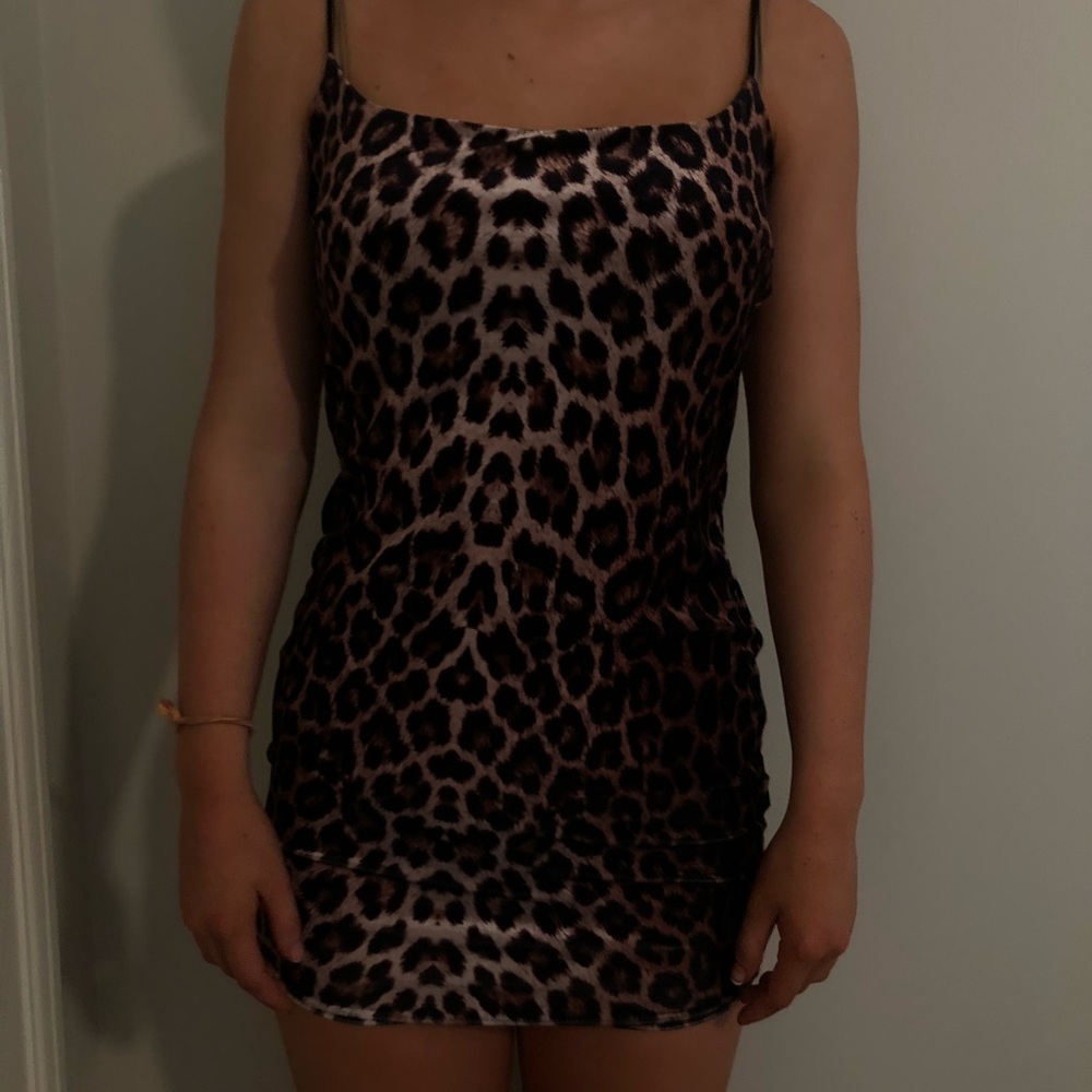 Leopard print mini dress
